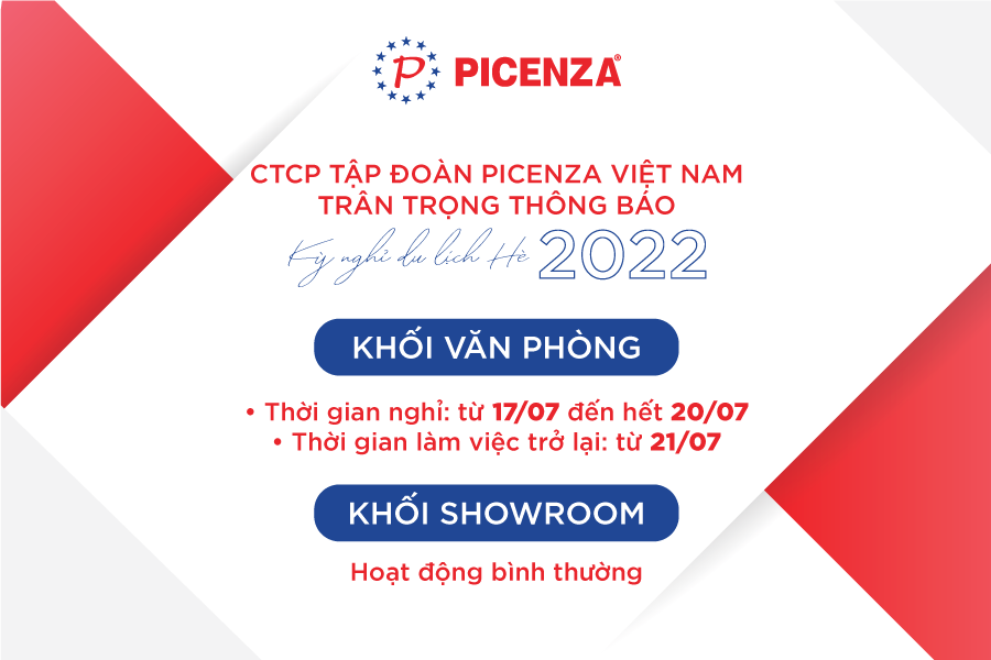 Thông báo nghỉ du lich hè 2022 công ty Picenza Việt Nam