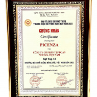 TẬP ĐOÀN PICENZA VINH DANH NHẬN GIẢI THƯỞNG “TOP 10 THƯƠNG HIỆU NỔI TIẾNG NHẤT VIỆT NAM 2021”